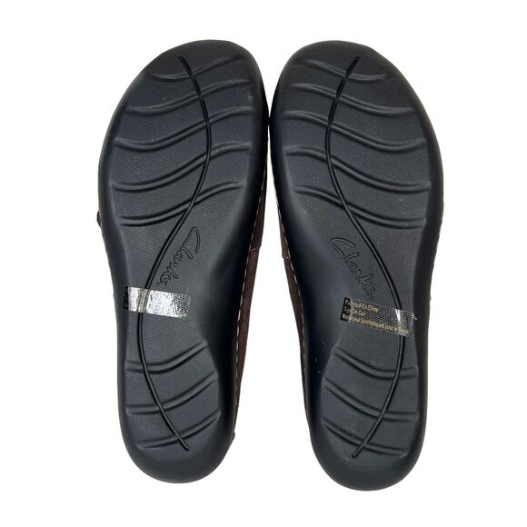 Clarks Bendables Brown Leather Suede Ashland Lane Slip-On Comfort Shoe Size 9M - Picture 8 of 9